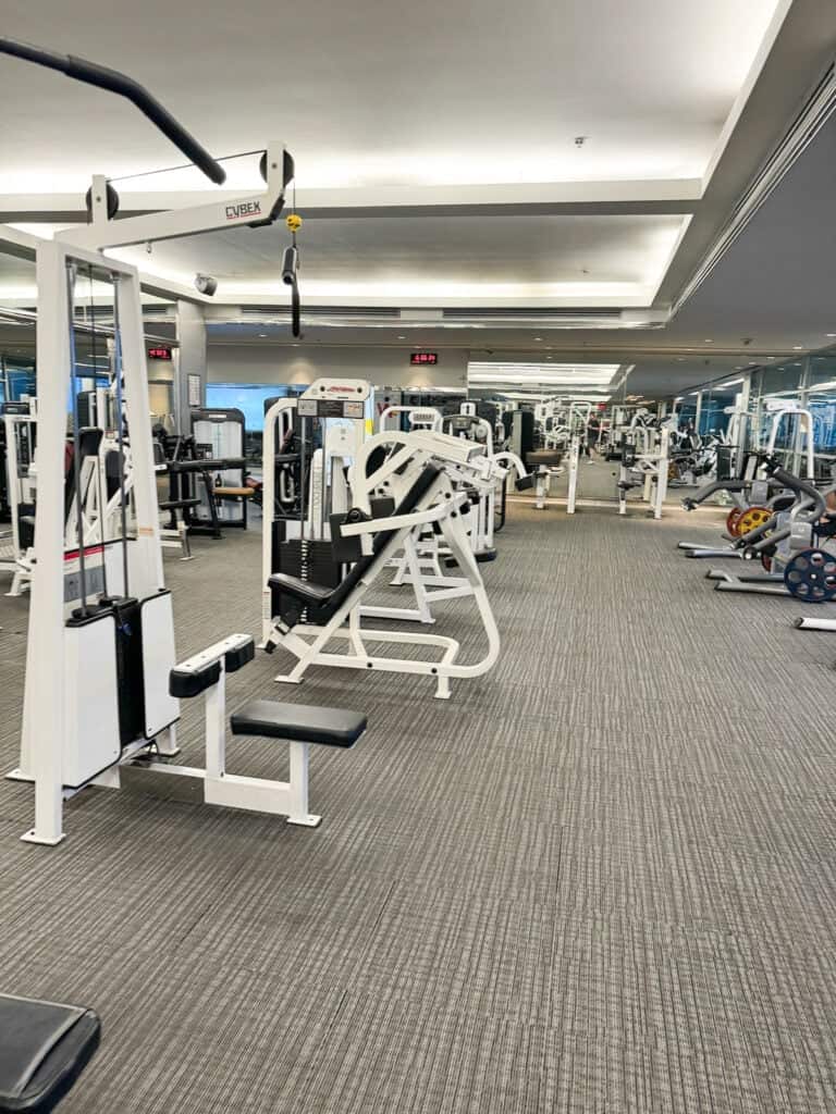 Cybex strength equipment and mirrored walls at Pathumwan Princess Hotel gym