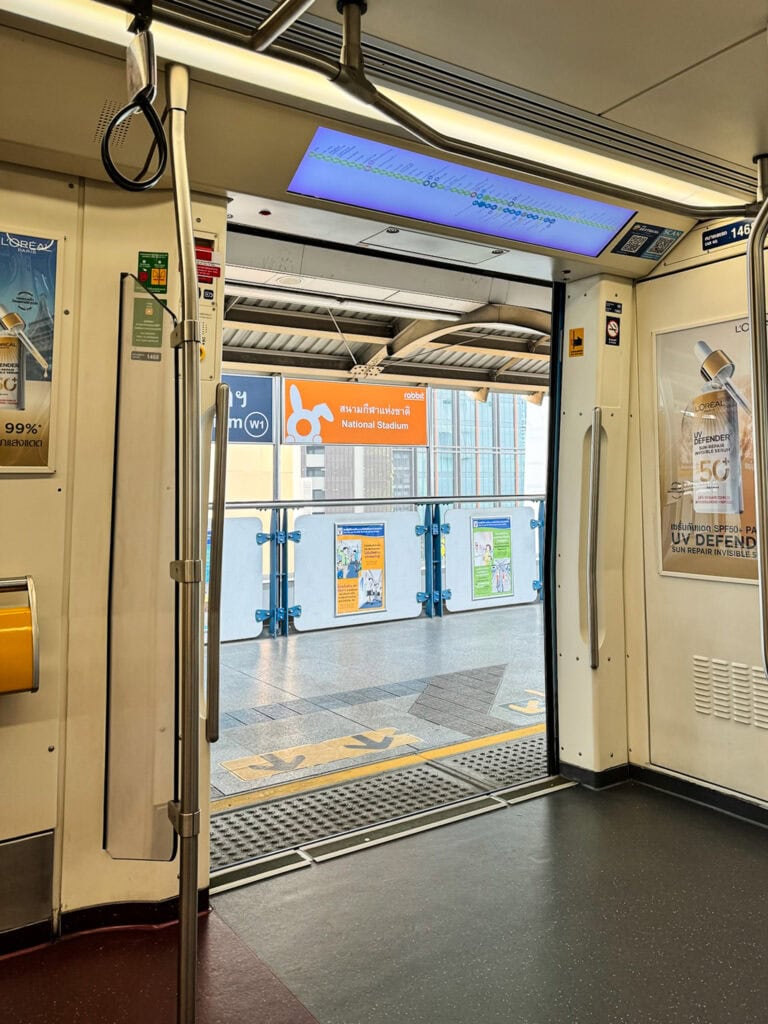 BTS National Stadium station with direct skywalk access to Pathumwan Princess Hotel in Bangkok