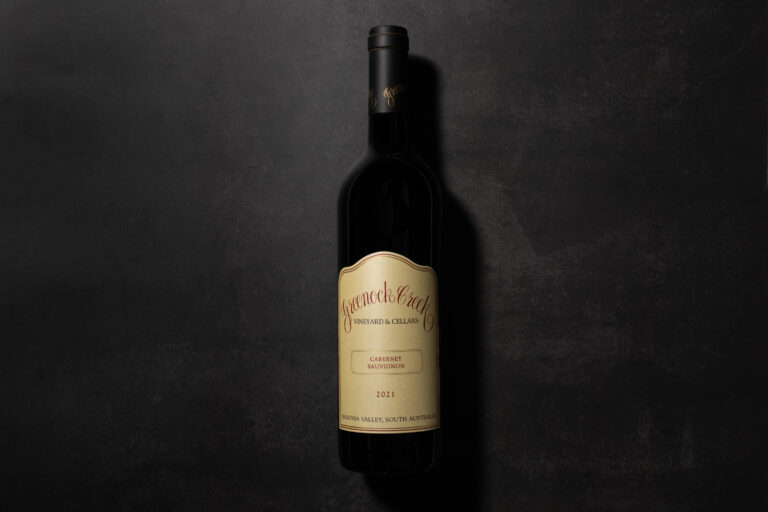 Greenock Creek Cabernet Sauvignon 2021 bottle on dark background