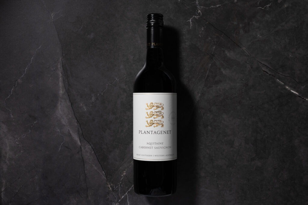 Plantagenet Aquitaine Cabernet Sauvignon 2021 bottle on dark stone surface