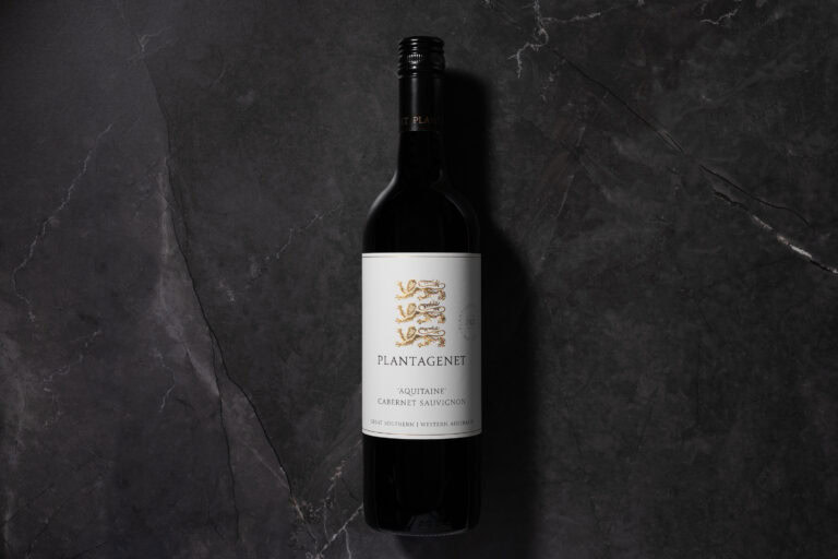 Plantagenet Aquitaine Cabernet Sauvignon 2021 bottle on dark stone surface