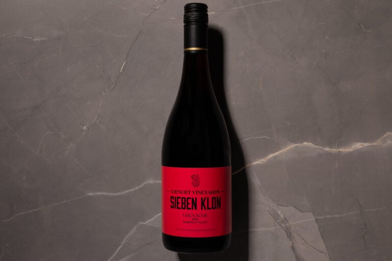 Lienert Vineyards Sieben Klon Grenache 2022 bottle against a stone background